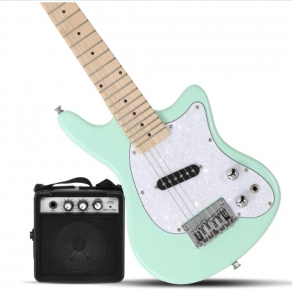 Glares 30” Mini Kids Electric Guitar Maple Fingerboard & 5W Amplifier Green NEW - Picture 4 of 13